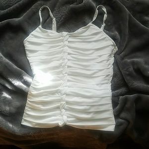 Cache white silky dressy tank
